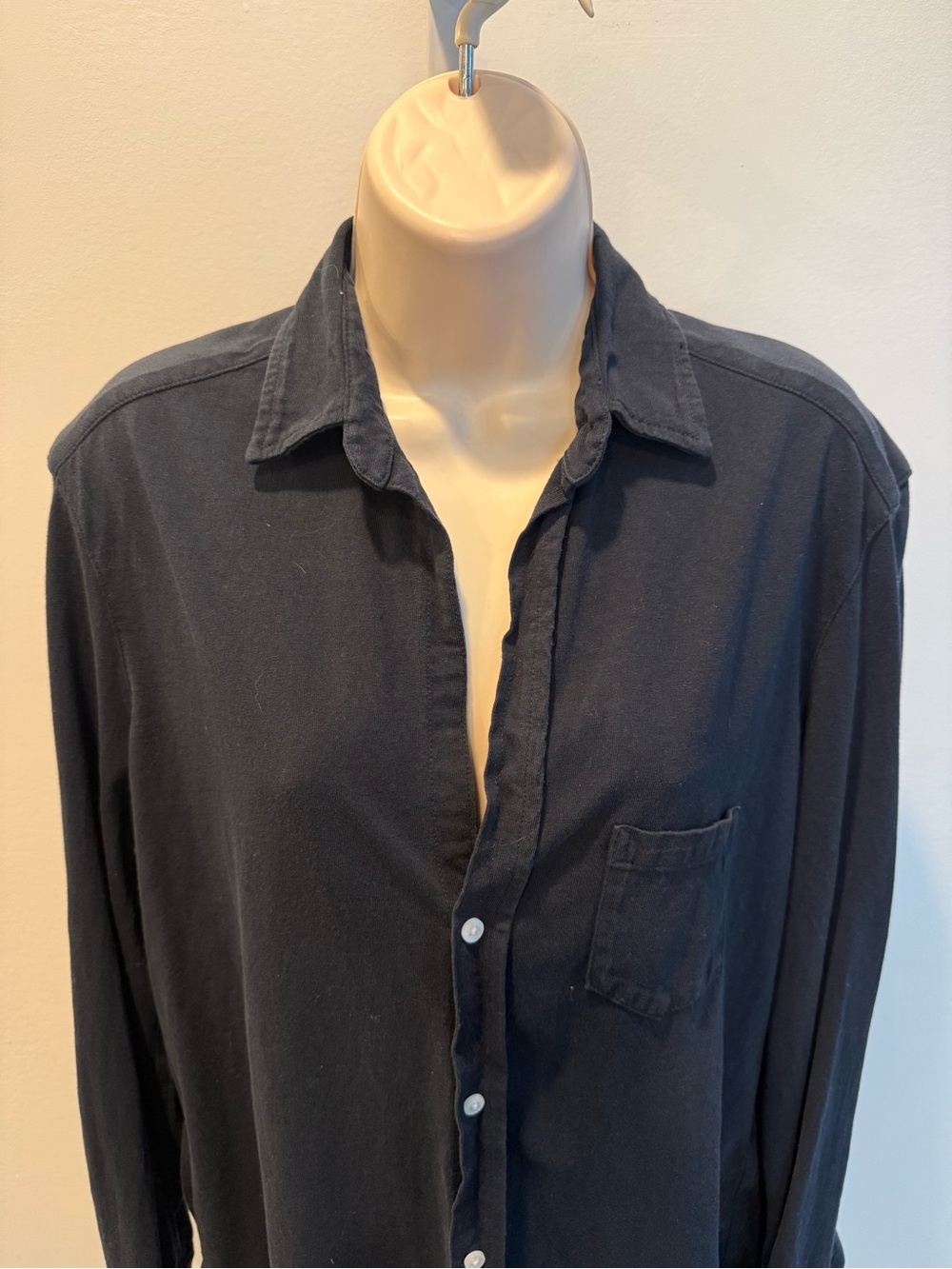 Frank & Eileen Navy Button-Down Shirt Long Sleeve Cotton Women Size S Casual